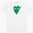 Comme of the Garcons Play Women's Blue Eyed Green Heart T-Shirt White