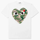 Comme of the Garcons Play Women's Camouflage Heart T-Shirt White