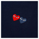 CommE of the Garcons Play Women's Double Hearts Camiseta Navy