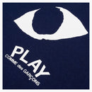 Comme of the Garcons Play Women's Eyes Logo T-Shirt Navy