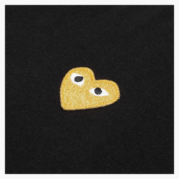 Comme Des Garcons Play Women's Gold Heart T-shirt Black