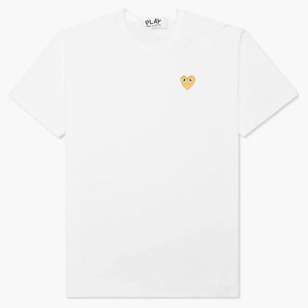 Comme Des Garcons Play Women's Gold Heart T-shirt White