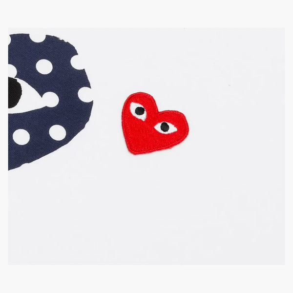 Comme of the Garcons Play Women's Polka Dot Duo Camiseta blanca