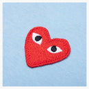 Comme of the Garcons Play Women's Pastelle Red Emblem T-shirt Blue