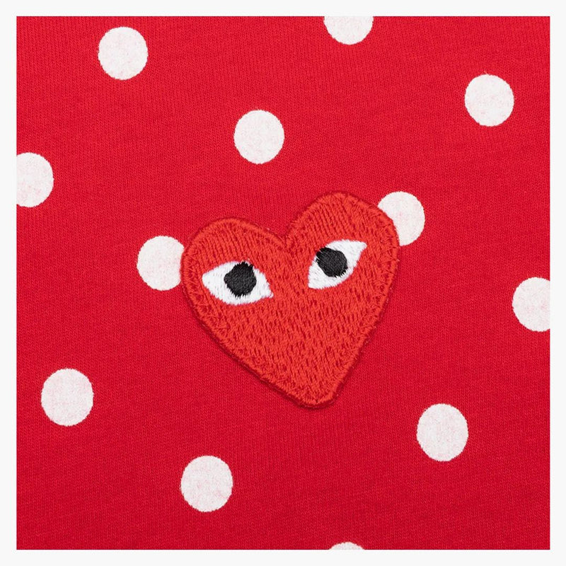 Comme Des Garcons Play Women's Polka Dot L/s T-shirt Red