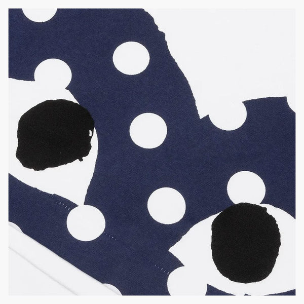 Comme Des Garcons Play Women's Polka Dot Navy Half Heart T-shirt White