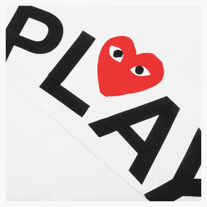 Comme des Garcons Play Women's Red Big Heart L/S T-shirt White