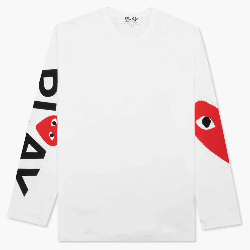 Comme des Garcons Play Women's Red Big Heart L/S T-shirt White