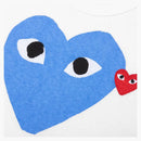 CommE of the Garcons Play Women's Red Emblem Heart Camiseta White/Blue