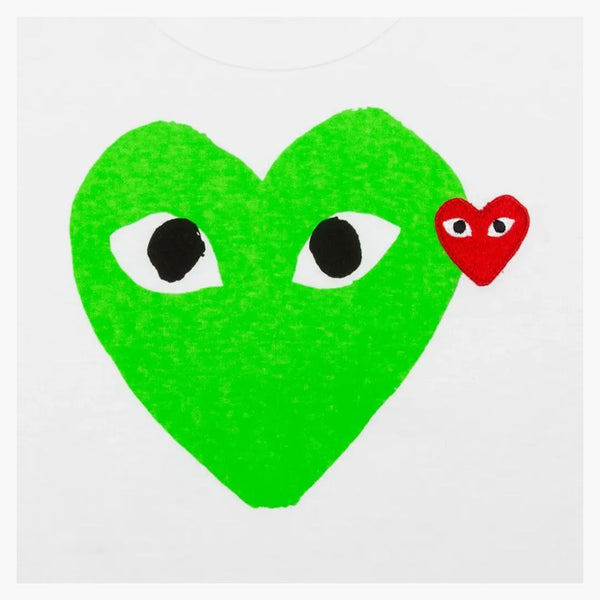 CommE of the Garcons Play Women's Red Emblem Heart Camiseta White/Green