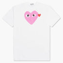 Comme Des Garcons Play Women's Red Emblem Heart T-shirt White/pink
