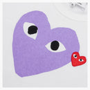 Comme of the Garcons Play Women's Red Emblem Heart Camiseta White/Purple