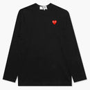 Comme Des Garcons Play Women's Red Emblem L/s T-shirt Black