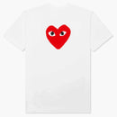 Comme of the Garcons Play Women's Red Emblem no Eyes T-Shirt White
