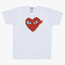 CommE of the Garcons Play Women's Red Heart Blue Eyes Camiseta White