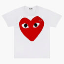 Comme of the Garcons Play Women's Red Heart Emblem T-shirt White