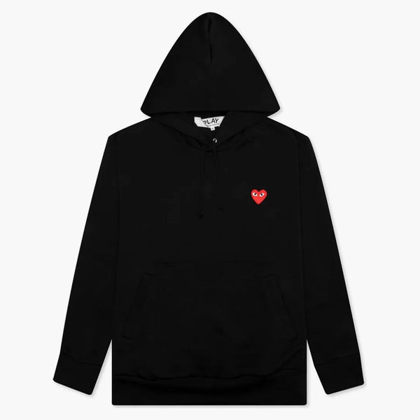 CommE of the Garcons Play Women's Red Heart Hoodie Negro