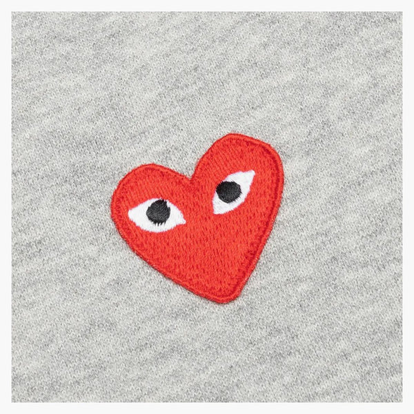 Comme Des Garcons Play Women's Red Heart Hoodie Grey