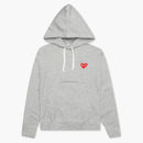 CommE of the Garcons Play Gray de sudadera con capucha de corazón rojo de mujeres