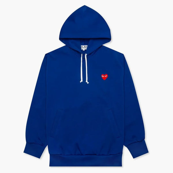 Comme Des Garcons Play Women's Red Heart Hoodie Navy