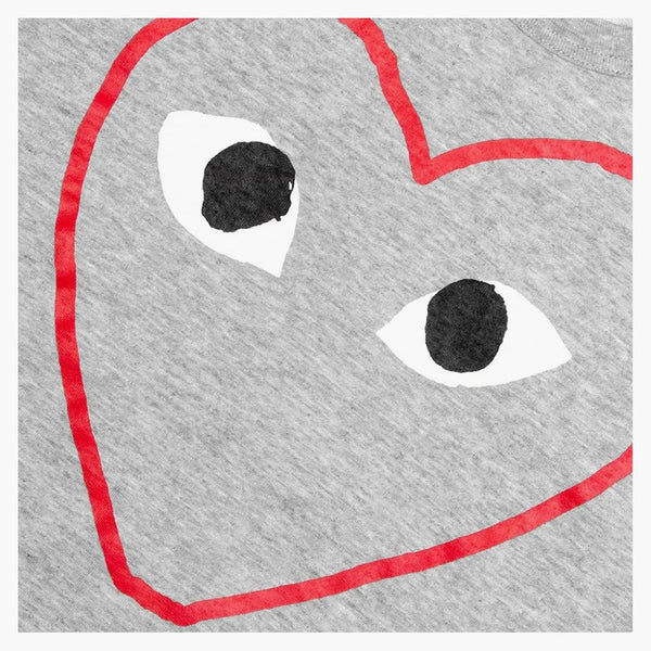 CommE of the Garcons Play Women's Red Heart Sketch Camiseta Gris