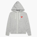 CommE of the Garcons Play Women's Red Heart Zip Up Hoodie Gray