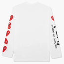CommE of the Garcons Play Women's Red Multi Heart L/S Camiseta blanca