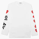 CommE of the Garcons Play Women's Red Multi Heart L/S Camiseta blanca