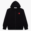 CommE of the Garcons Play Women's Red Heart Red Heart Zip Up Hoodie Black