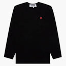 CommE of the Garcons Play Women's Small Red Heart L/S Camiseta Negra