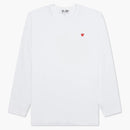 CommE of the Garcons Play Women's Small Red Heart L/S Camiseta White