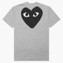 Comme of the Garcons Play Women's Small Text T-Shirt Gray
