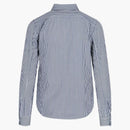 Comme of the Garcons Play Women's Stripe Borded Heart Shirt Blue/White