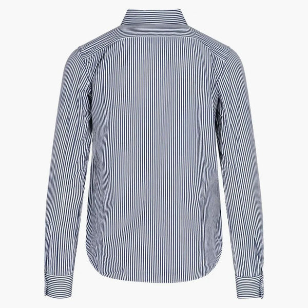 Comme of the Garcons Play Women's Stripe Borded Heart Shirt Blue/White