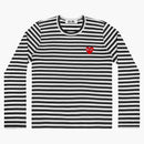 Comme of the Garcons Play Camiseta de manga larga a rayas para mujeres Black/White