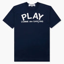 Comme of the Garcons Play Women's Text T-Shirt Navy