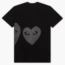 Comme of the Garcons Play Women's Three Black Hearts T-Shirt Black