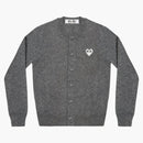 CommE of the Garcons Play White White Heart Knit Cardigan Cardigan Gray