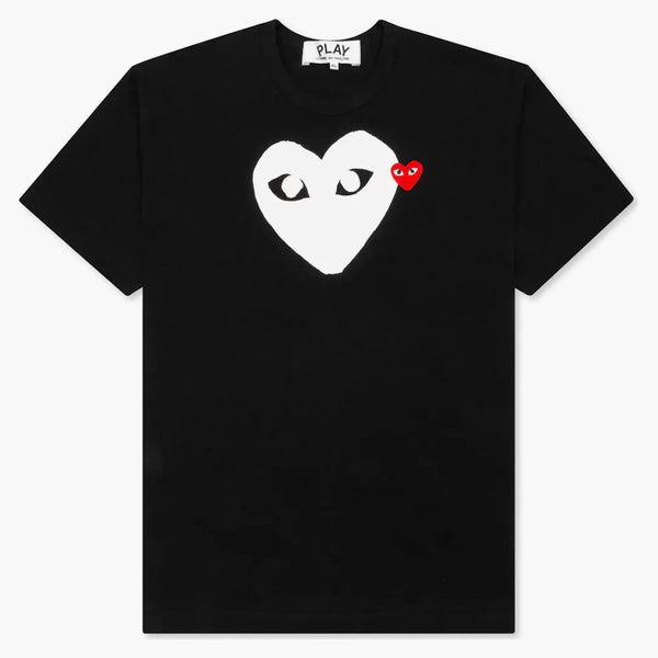 CommE of the Garcons Play Women's White Heart Red Emblem Camiseta Negro