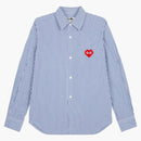 Comme of the Garcons Play X Invader Broad Stripe Shirt Blue