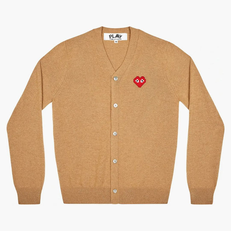 Comme of the Garcons Play X Invader Cardigan Camel