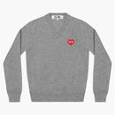 CommE of the Garcons Play x Invader v Neck Sweater Top Grey