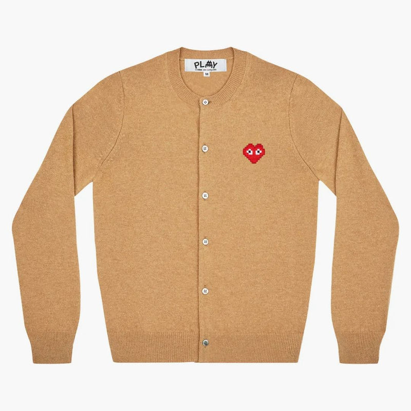 Comme of the Garcons Play X Invader Women's Cardigan Camel