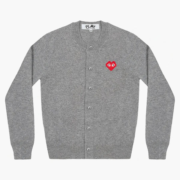 Comme Des Garcons Play X Invader Women's Cardigan Top Grey