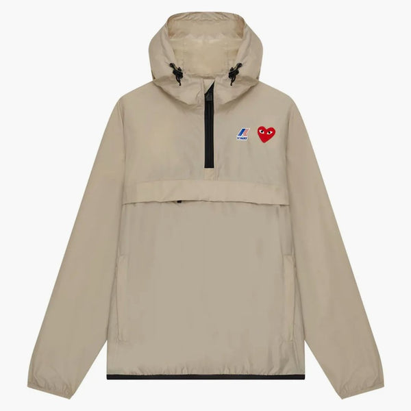 Comme Des Garcons Play X K-way Claude Half-zip Jacket Beige