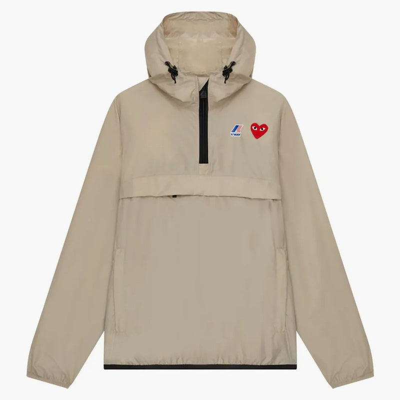 Comme Des Garcons Play X K-way Claude Half-zip Jacket Beige