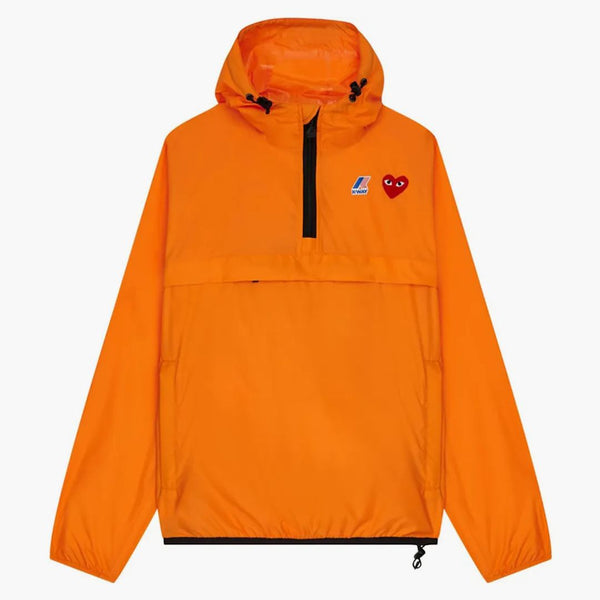 Comme Des Garcons Play X K-way Claude Half-zip Jacket Orange
