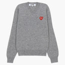 Comme Des Garcons X Invader Pixelwappen V Neck Pullover Knitwear Grey