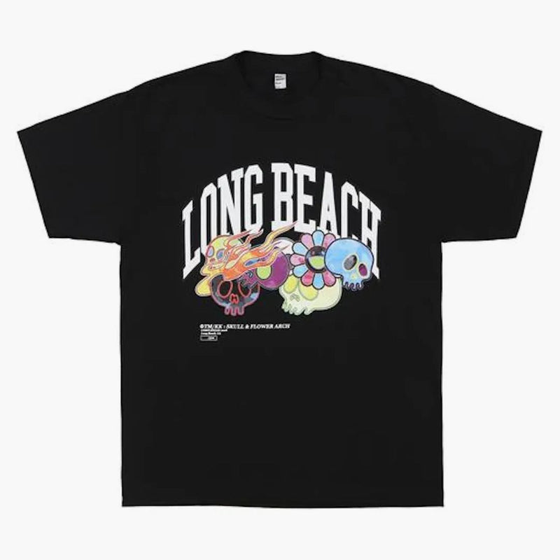 Takashi Murakami Flaming Skull & Flower Wordmark Tee Black