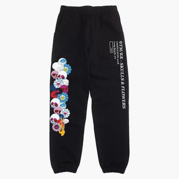 Takashi Murakami Skull And Flower Sweatpants Black